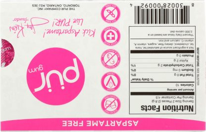 PUR GUM: Aspartame Free Gum Pomegranate Mint, 9 pc