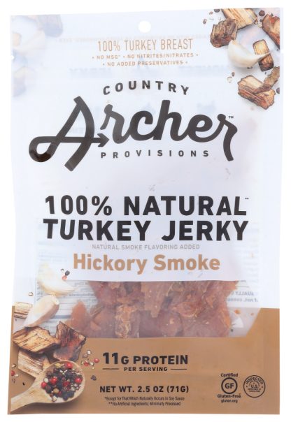 COUNTRY ARCHER: Hickory Smoke 100% Natural Turkey Jerky, 2.5 oz