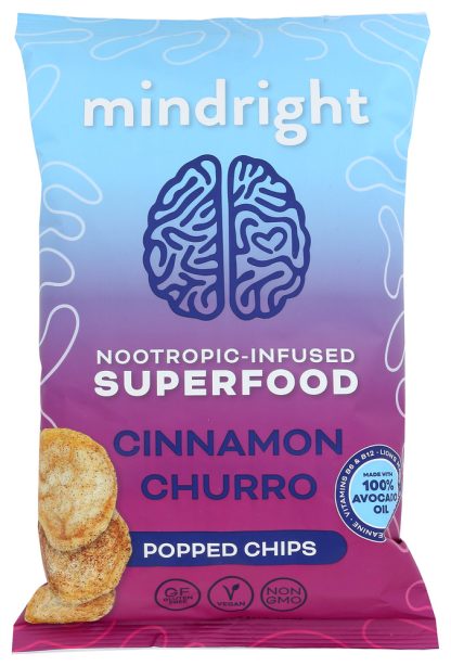 MINDRIGHT: Cinnamon Churro Popped Chips, 4 oz