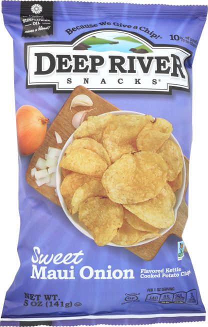 DEEP RIVER: Kettle Cooked Potato Chips Sweet Maui Onion, 5 oz