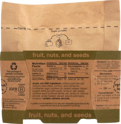 THE GFB: Fruit Nut Seeds Oatmeal, 2 oz
