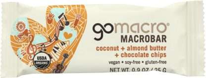 GOMACRO: Coconut Almond Butter Chocolate Chips Mini, 0.9 oz