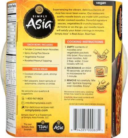 SIMPLY ASIA: Spicy Kung Pao Noodle Bowl, 8.5 Oz