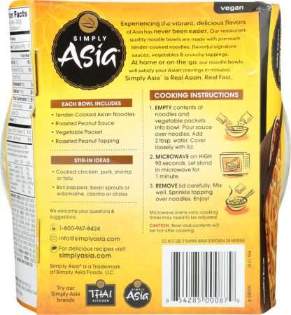SIMPLY ASIA: Roasted Peanut Noodle Bowl, 8.5 Oz