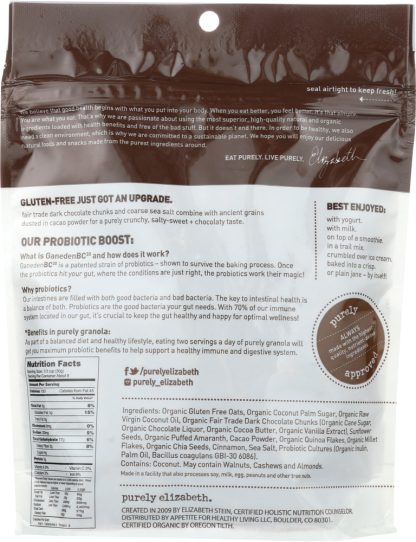 PURELY ELIZABETH: Granola Probiotic Chocolate Sea Salt, 8 oz