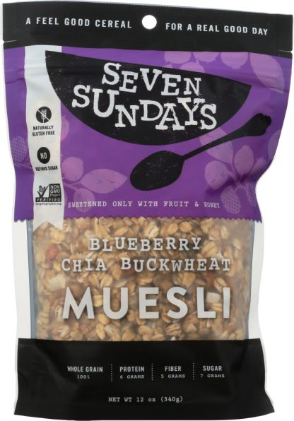 SEVEN SUNDAYS: Muesli Blueberry Chia Buckwheat, 12 Oz