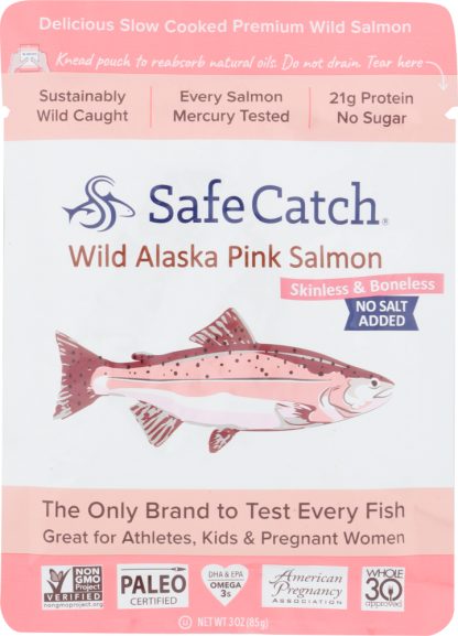 SAFECATCH: Wild Alaska Pink Salmon No Salt Added, 3 oz