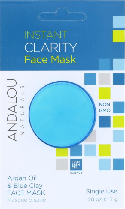 ANDALOU NATURALS: Instant Clarity Face Mask Argan Oil & Blue Clay, 0.28 oz