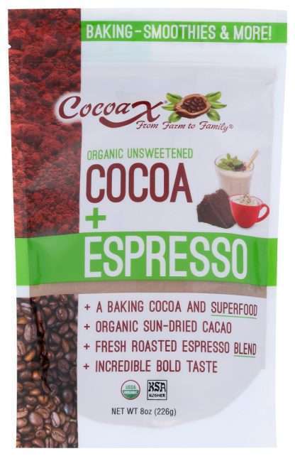 COCOAX: Organic Unsweetened Cocoa Espresso, 8 FL OZ