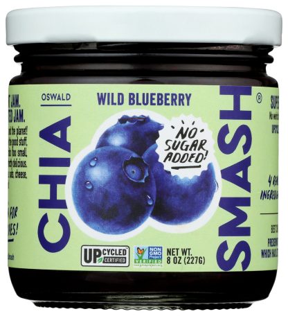 CHIA SMASH: Chia Wild Blueberry Jam, 8 oz