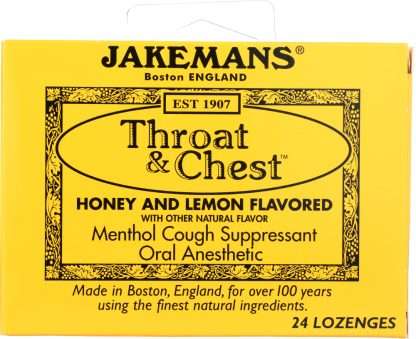 JAKEMANS: Lozenge Throat and Chest Honey and Lemon, 24 pc