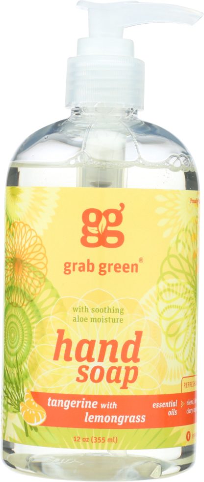 GRAB GREEN: Hand Soap Tangerine with Lemongrass, 12 Oz