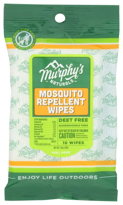 MURPHYS NATURALS: Wipe Repellent Mosquito, 10 CT