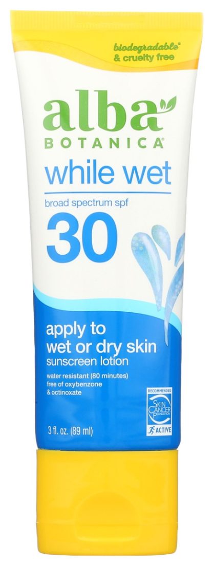 ALBA BOTANICA: While Wet Spf 40 Sunscreen Lotion, 3 FL OZ