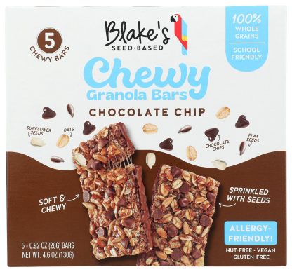 BLAKES SEED BASED: Chocolate Chip Chewy Granola Bars, 4.6 oz