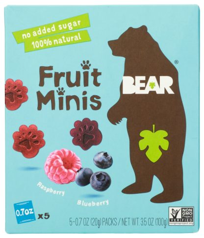 BEAR YOYO: Real Fruit Snack Minis Raspberry Blueberry, 3.5 oz