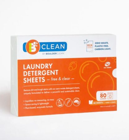 BOULDER CLEAN: Free And Clear Laundry Detergent Sheets, 40 ct