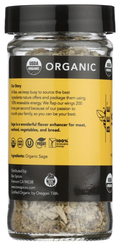 BEE SPICES: Organic Sage, 0.4 oz