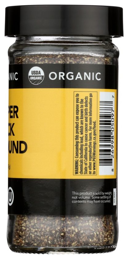 BEE SPICES: Organic Pepper Black Ground, 1.6 oz