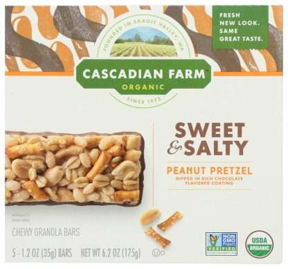 CASCADIAN FARM: Sweet and Salty Peanut Pretzel Chewy Granola Bars, 6.2 oz