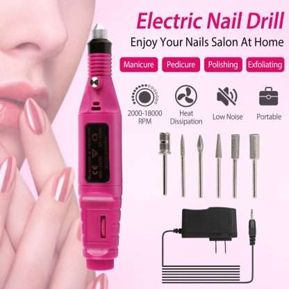 Nail Art Drill Kit Professional Finger Toe Nail Care Electric Nail Polishing Machine Manicure Pedicure File Tools