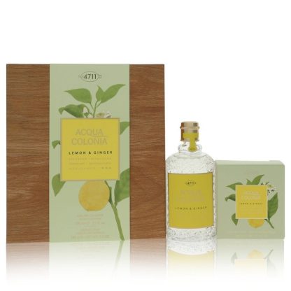 4711 ACQUA COLONIA Lemon & Ginger by 4711 Gift Set -- 5.7 oz Eau de Cologne Splash & Spray + 3.5 oz Aroma Soap