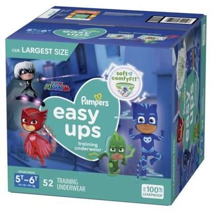 Pampers Easy Ups Training Underwear Boys Size 7 5T-6T, 52 Count