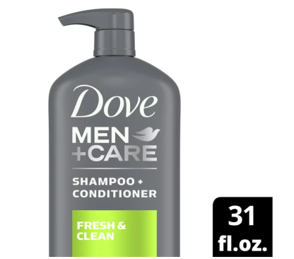 Dove Men+Care Scalp Care 2 in 1 Shampoo and Conditioner; Fresh & Clean Scent for All Hair Types; 31 fl oz