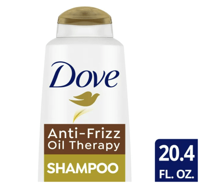 Dove Anti-Frizz Oil Therapy Shampoo for Dry Hair With Nutri-Oils to Treat Frizzy Hair; 20.
