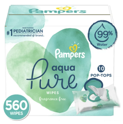 Pampers Aqua Pure Sensitive Baby Wipes; 560 Count