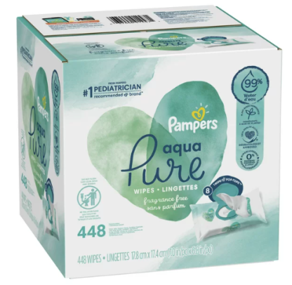Pampers Aqua Pure Sensitive Baby Wipes; 448 Count
