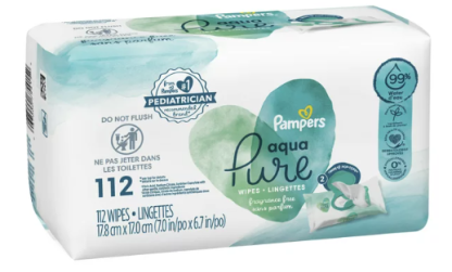 Pampers Aqua Pure Sensitive Baby Wipes; 112 Count