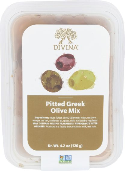 DIVINA: Pitted Greek Olive Mix, 4.2 oz