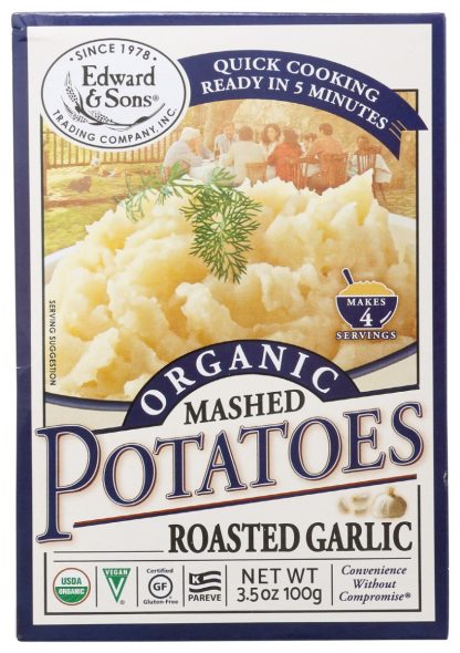 EDWARD & SONS: Organic Roasted Garlic Mashed Potatoes, 3.5 oz
