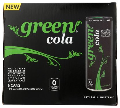GREEN COLA: Cola Soda Sleek 6pk, 72 FL OZ