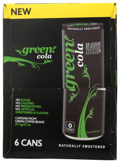 GREEN COLA: Cola Soda Sleek 6pk, 72 FL OZ