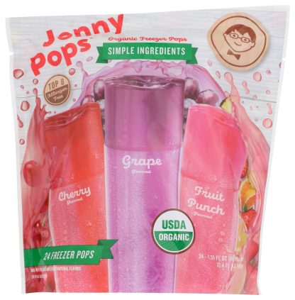 JONNYPOPS: Organic Freezer Pops Variety Pack 24Pc, 32.4 FL OZ