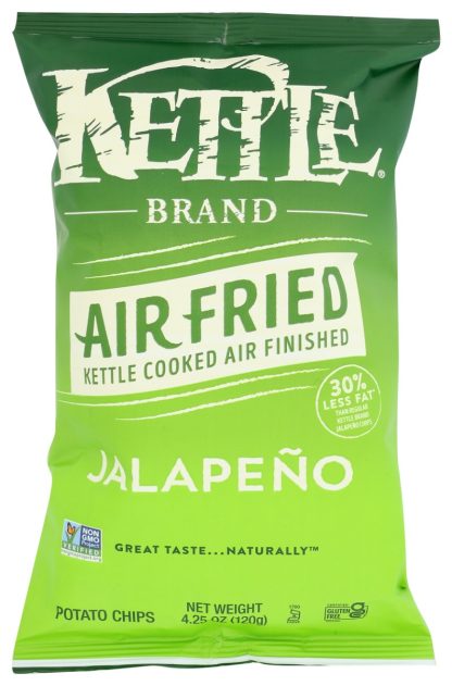 KETTLE FOODS: Air Fried Jalapeno Potato Chips, 4.25 oz
