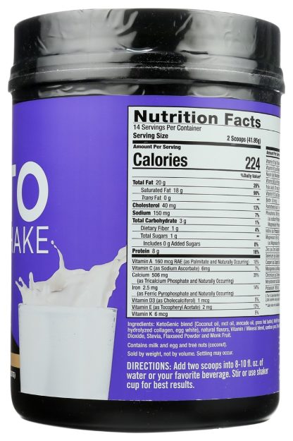 KETO SCIENCE: Vanilla Cream Mealshake, 20.7 oz
