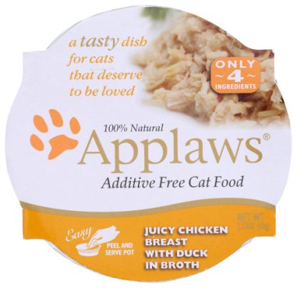 APPLAWS: Cat Pots Juicy Chicken Breast with Duck Peel Top Cat Food, 2.12 oz