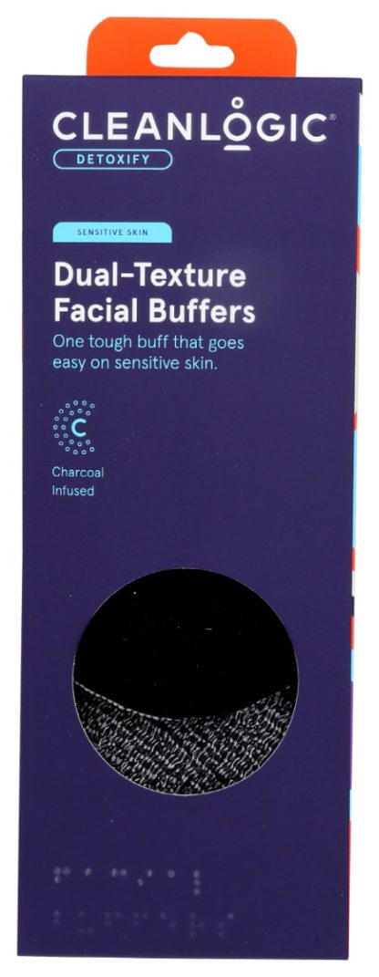CLEANLOGIC: Dual-Texture Facial Buffers, 3 PK