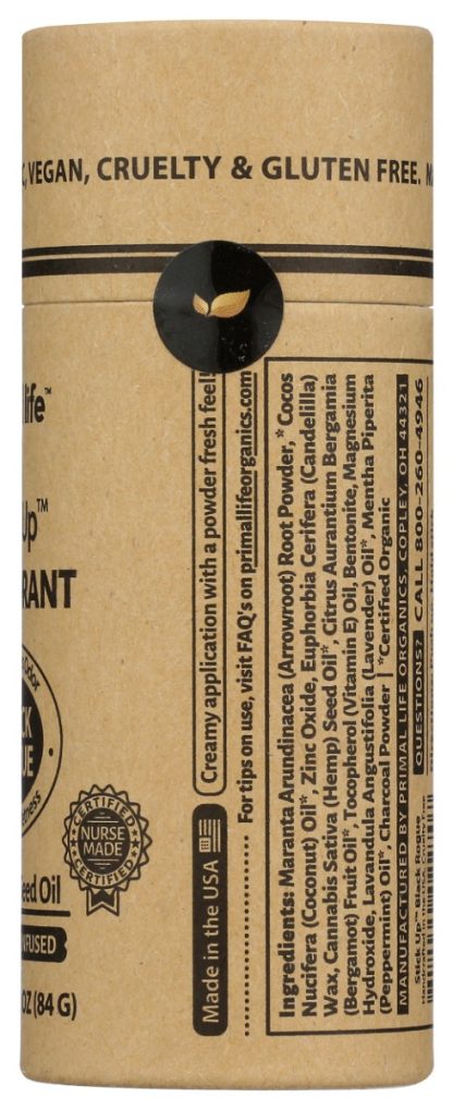 PRIMAL LIFE ORGANICS: Deodorant Stick Black Rogue, 3 OZ
