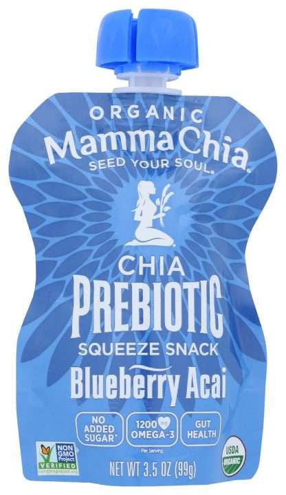 MAMMACHIA: Blueberry Acai Organic Chia Prebiotic Squeeze, 3.5 oz