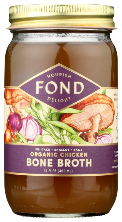 FL OZND BONE BROTH: Broth Bone Shiitake N Sage Chicken Organic, 14 FL OZ