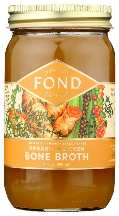 FL OZND BONE BROTH: Broth Bone Turmeric N Black Pepper Chicken Organic, 14 FL OZ
