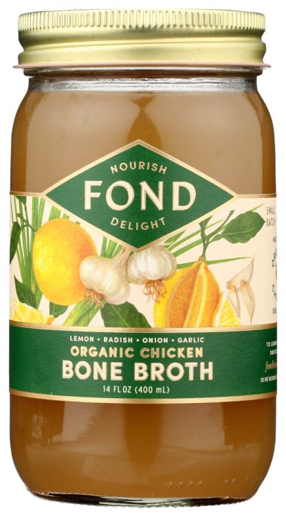FL OZND BONE BROTH: Broth Bone Lemon N Garlic Chicken Organic, 14 FL OZ