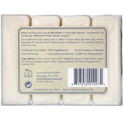 A LA MAISON: Fresh Sea Salt Bar Soap 4 Bars Value Pack, 14 oz