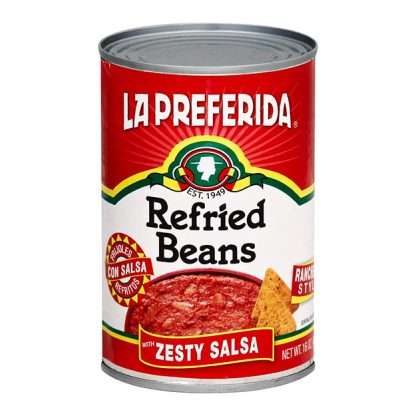 LA PREFERIDA: Refried Beans With Zesty Salsa, 16 oz