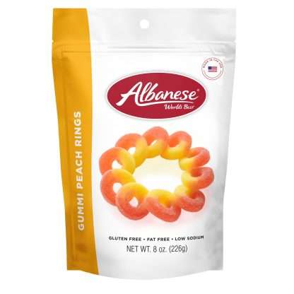 ALBANESE: Gummi Peach Ring, 8 oz
