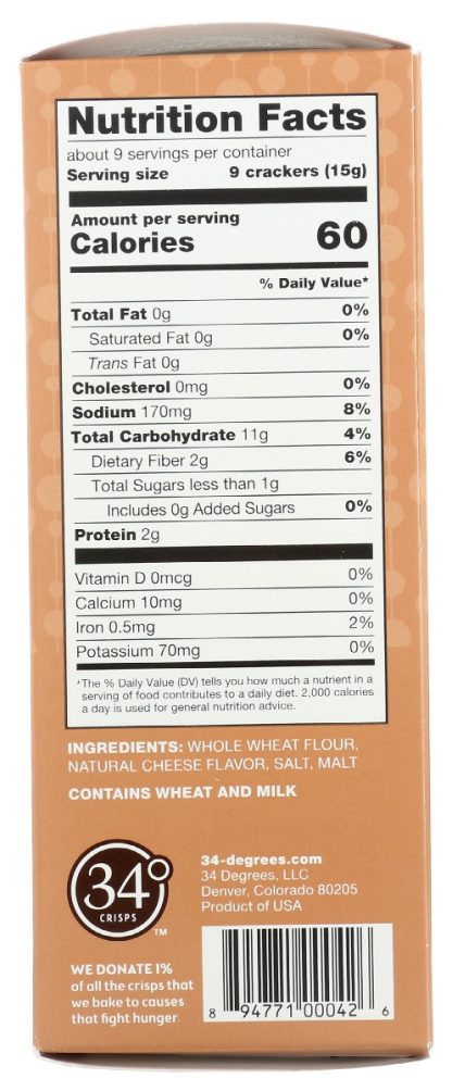 34 DEGREES: Whole Grain Crisps, 4.5 oz
